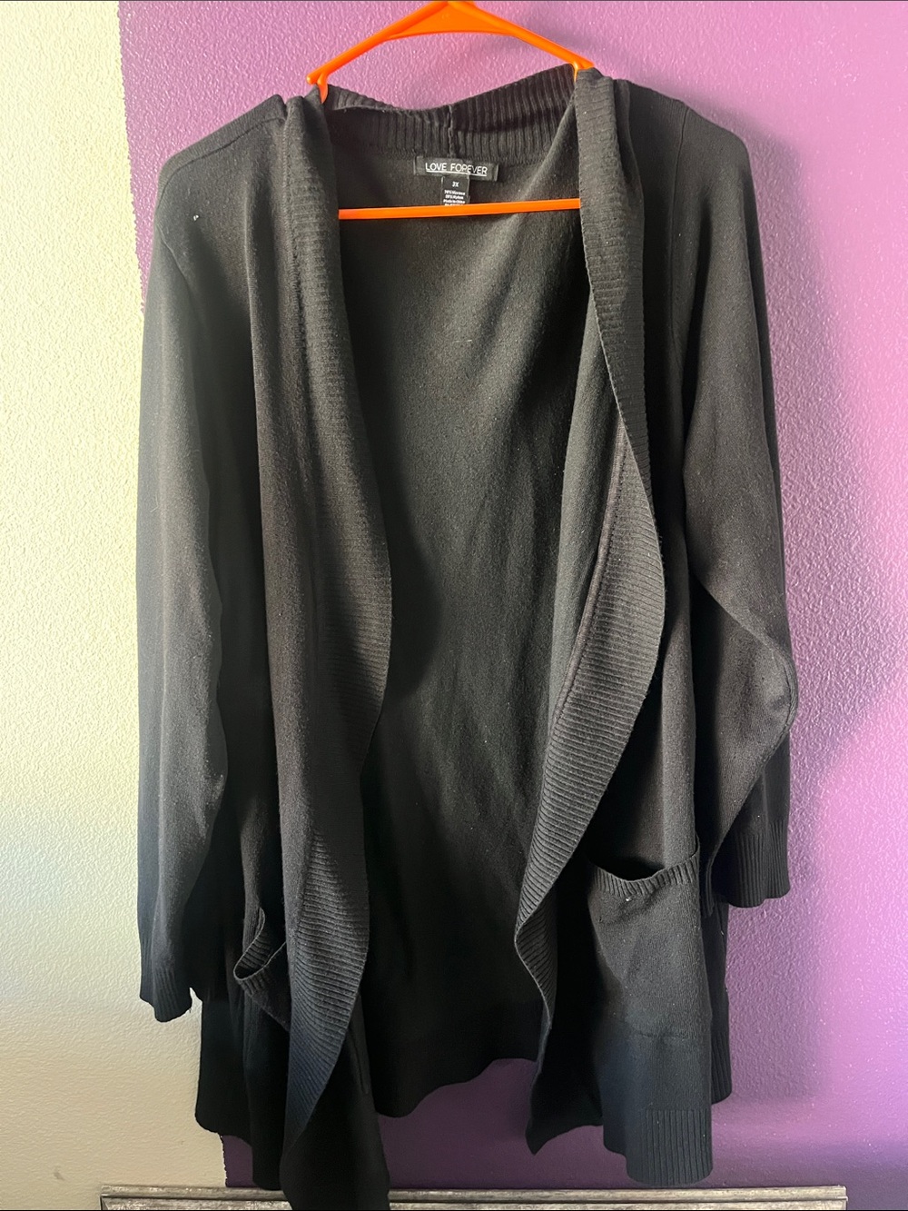 Black Open-Front Women's Cardigan Sweater- 13
